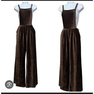 Vintage Retro Wide Leg Corduroy Jumpsuit Earthbound XL Boho